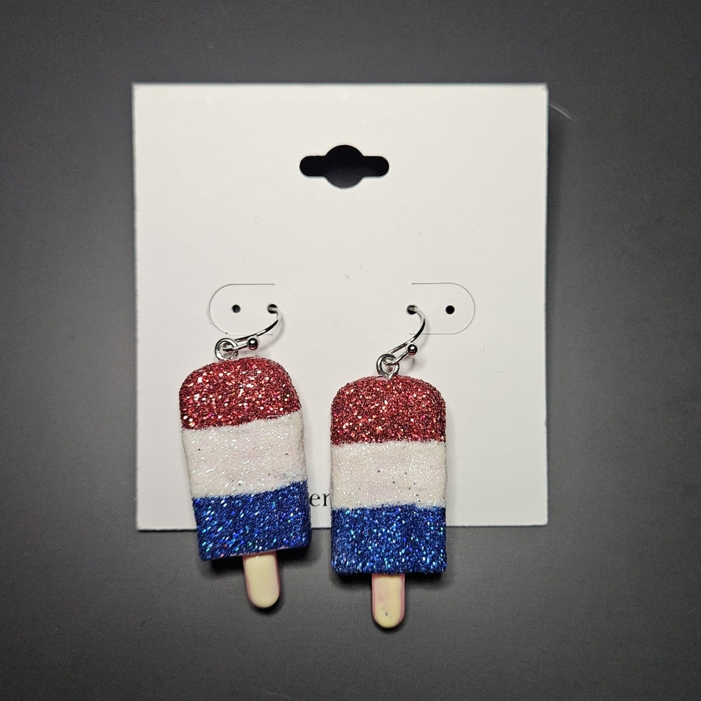 The Paper Store Red/White/Blue Popsicle Earrings - NWT